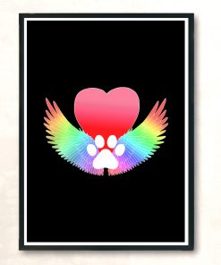 Rainbow Bridge Guardian Angel Pawprint Modern Poster Print