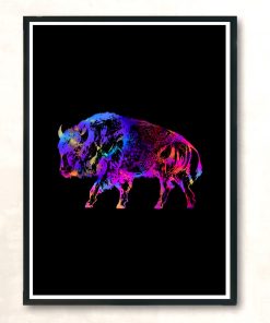 Rainbow Buffalo Modern Poster Print