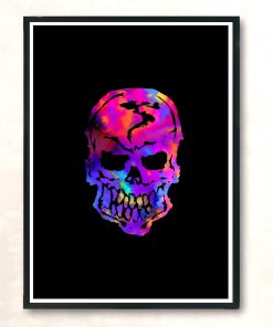 Rainbow Human Skull Modern Poster Print