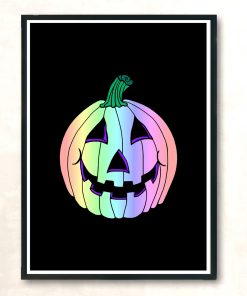 Rainbow Pastel Jack O Lantern Modern Poster Print