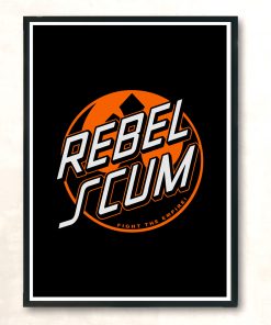 Rebel Emblem Orange Modern Poster Print