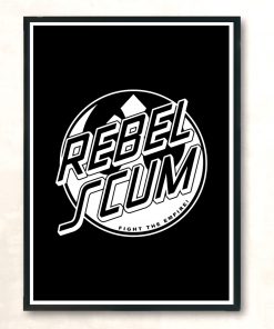 Rebel Emblem White Modern Poster Print