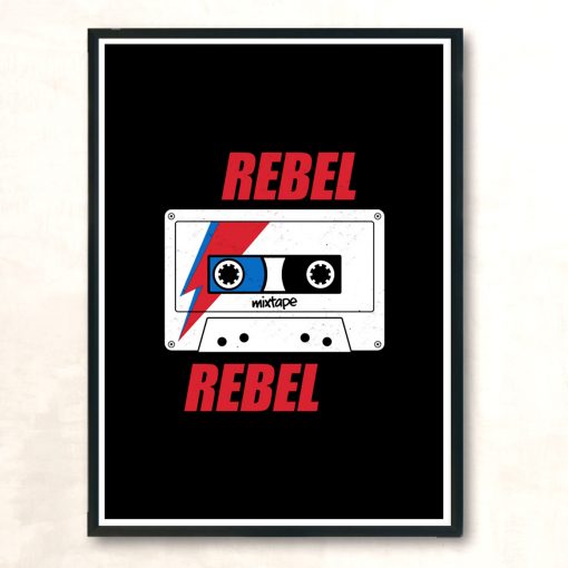 Rebel Rebel Bowie Mixtape Retro Music Modern Poster Print