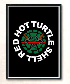 Red Hot Turtle Shell Modern Poster Print