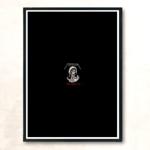 Red Indian Skeleton Yeezus Tour Modern Poster Print