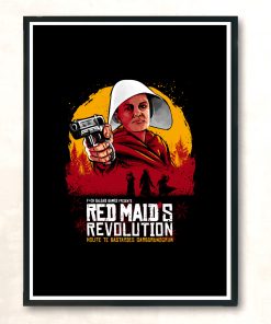 Red Maids Revolution Modern Poster Print