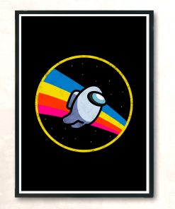 Retro Space Flying Modern Poster Print