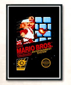 Retro Super Mario Brothers Nintendo Game Cover Vintage Wall Poster