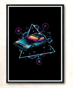 Retro Wave Time Machine Modern Poster Print