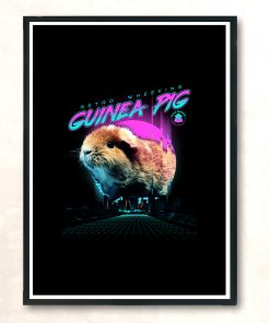 Retro Wheeking Guinea Pig Modern Poster Print