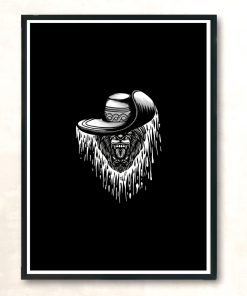 Roaring With Hat Modern Poster Print