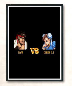 Ryu Vs Chunli Fight Modern Poster Print