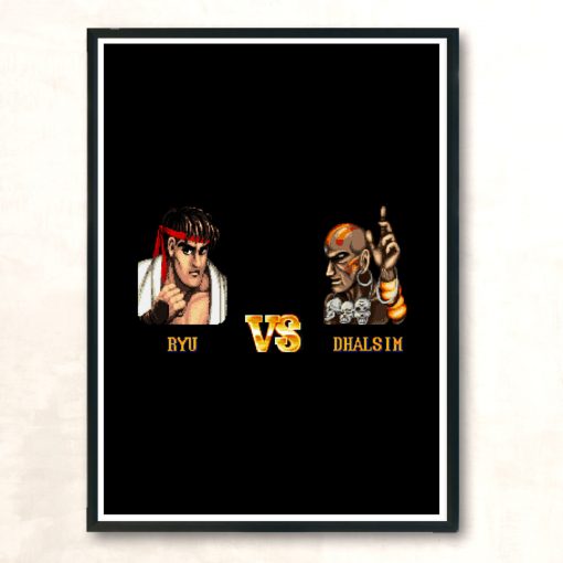 Ryu Vs Dhalsim Fight Modern Poster Print