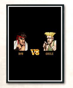 Ryu Vs Guile Fight Modern Poster Print