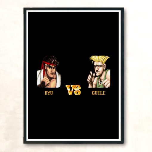 Ryu Vs Guile Fight Modern Poster Print