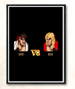 Ryu Vs Ken Fight Modern Poster Print