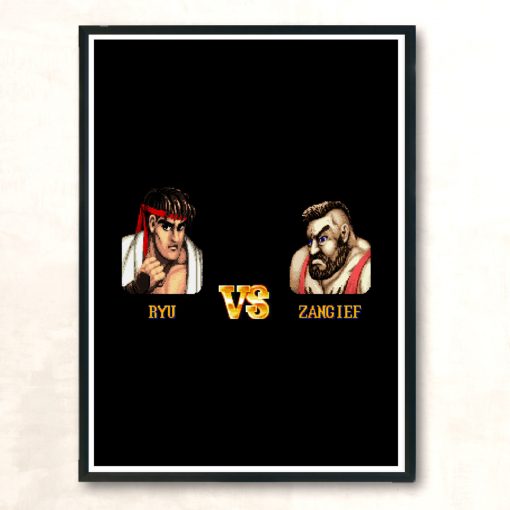 Ryu Vs Zangief Fight Modern Poster Print