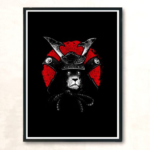 Samurai Lion Modern Poster Print