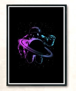 Saturn Astronaut Modern Poster Print