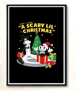 Scary Lil Bendy Christmas Vintage Wall Poster