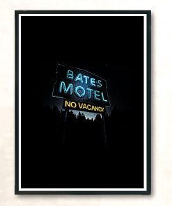 Scary Motel Sign Modern Poster Print