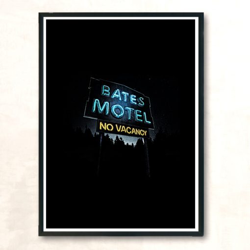 Scary Motel Sign Modern Poster Print