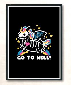 Skeleton Unicorn Modern Poster Print