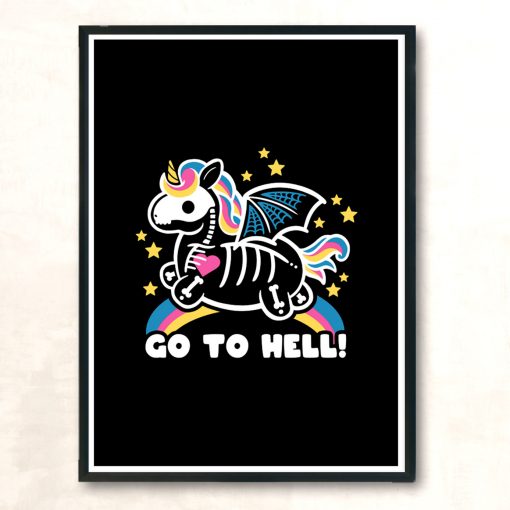 Skeleton Unicorn Modern Poster Print