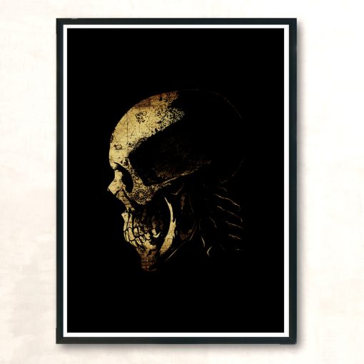 Skull Map Modern Poster Print