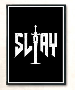 Slay White Modern Poster Print