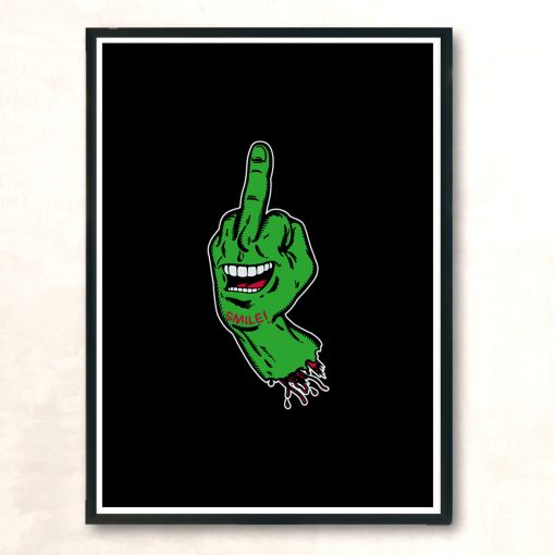 Smiling Hand Green Modern Poster Print