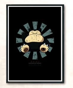 Snorlax Retro Japanese Modern Poster Print