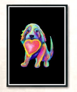 Soft Pastel Lovable Rainbow Pup Modern Poster Print