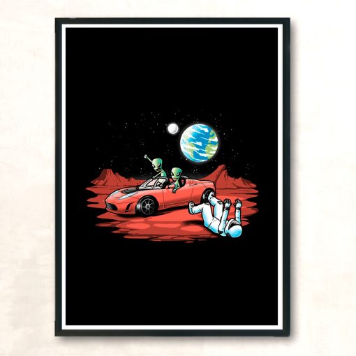 Space Car Modern Poster Print