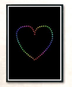 Sparkle Rainbow Heart Silhouette Modern Poster Print