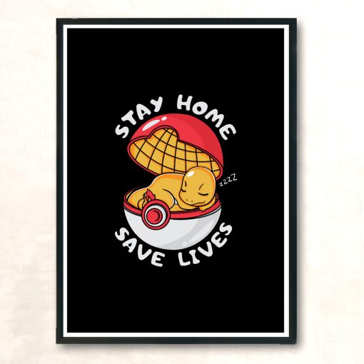 Stay Home Charmander Modern Poster Print