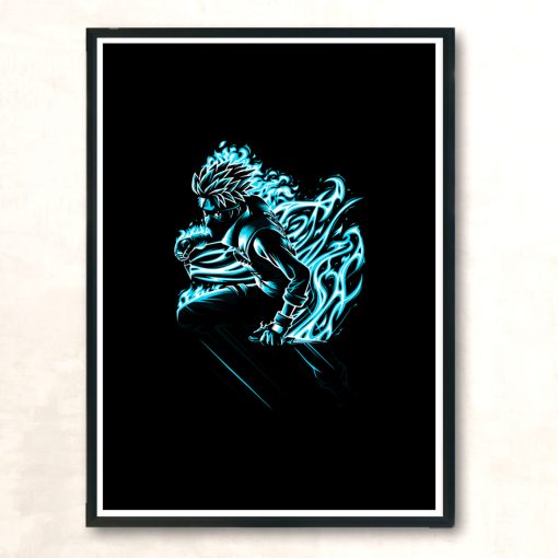 Teacher Blue Fire Modern Poster Print