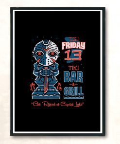 Tgi Friday 13th Tiki Bar Horror Movie Surf Modern Poster Print