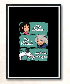 The Brave The Witch And The Dragon Modern Poster Print