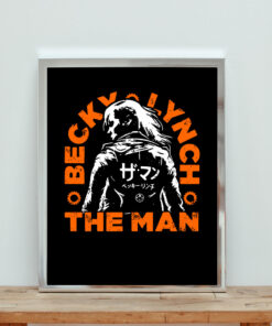 Becky Lynch The Man Katakana Aesthetic Wall Poster