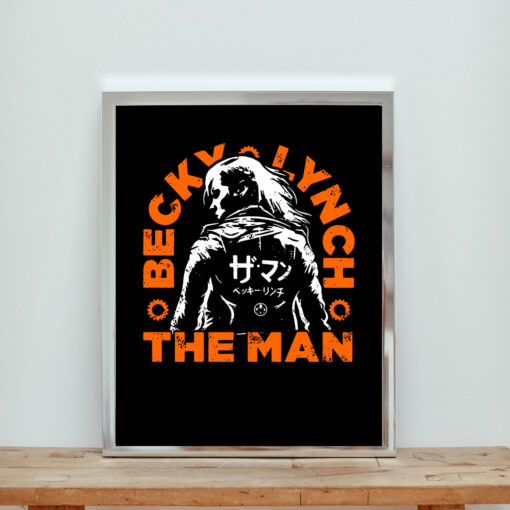 Becky Lynch The Man Katakana Aesthetic Wall Poster