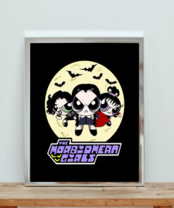 Beetlejuice Powerpuff Girls Vintage Cartoon Aesthetic Wall Poster