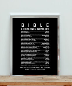 Bible Emergency Numbers Aesthetic Wall Poster