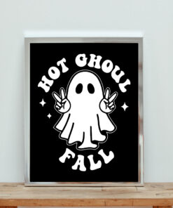 Boo Hot Ghoul Fall Ghost Aesthetic Wall Poster