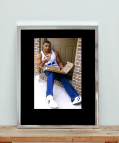 Charles Barkley Eating Pizza Aesthetic Wall Poster