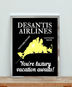 Desantis Airlines Funny Cool 80s Aesthetic Wall Poster