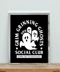 Grim Grinning Ghost Aesthetic Wall Poster