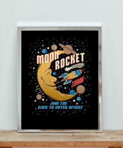 Moon Rocket Aesthetic Wall Poster