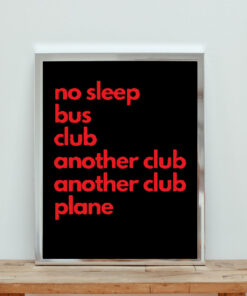 No Sleep Bus Club Another Club Plane Aesthetic Wall Poster