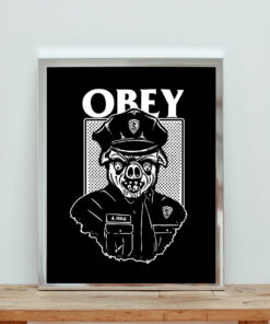 Obey Pig Cops Black Aesthetic Wall Poster